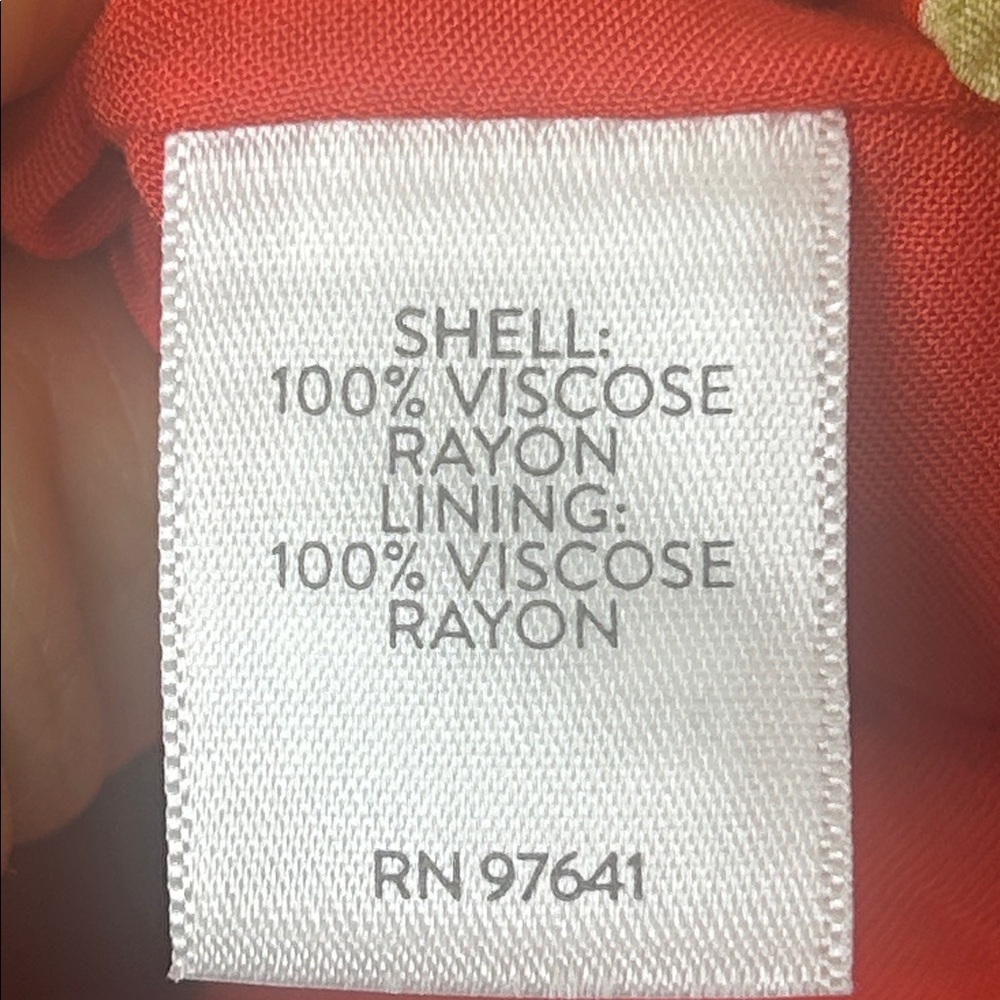 J. JILL Floral Short Sleeve True Wrap Dress in Papaya Red Rayon Size Large - Picture 11 of 16